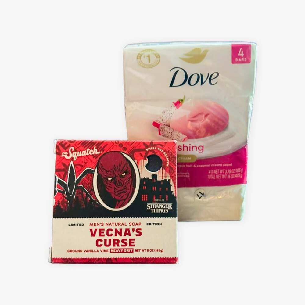 Dr. Squatch Stranger Things Vecna's Curse Soap & Dove Beauty Bar 4-Pack - Bundle